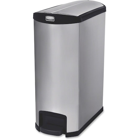 Rubbermaid Commercial 24 gal Slim Jim 24G End Step Container, Black, Stainless Steel; Poly RCP1902000
